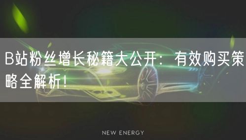 B站粉丝增长秘籍大公开：有效购买策略全解析！