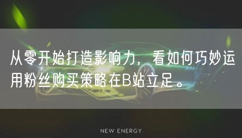 从零开始打造影响力，看如何巧妙运用粉丝购买策略在B站立足。