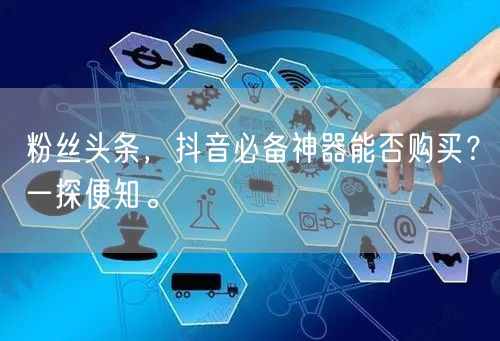 粉丝头条，抖音必备神器能否购买？一探便知。