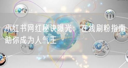 小红书网红秘诀曝光：在线刷粉指南助你成为人气王