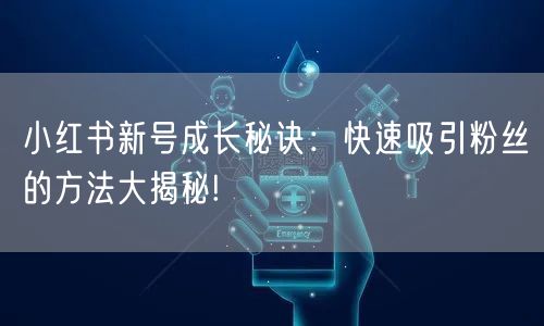 小红书新号成长秘诀：快速吸引粉丝的方法大揭秘!